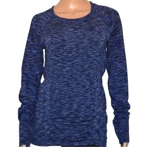 Athleta Fastest Track Blue Long Sleeve Thumb Hole Stretch Athletic Top Size L